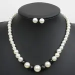Alloy with ABS Plastic Pearl Round Beaded Necklaces & Stud Earrings Sets for Women