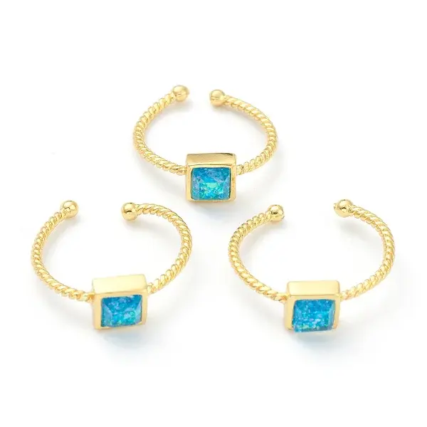 Synthetic Opal Cuff Rings