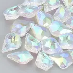 Plated Faceted Leaf Glass Beads