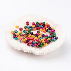 Lead Free Rondelle Natural Wood Beads