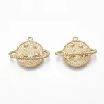 Brass Micro Pave Clear Cubic Zirconia Pendants