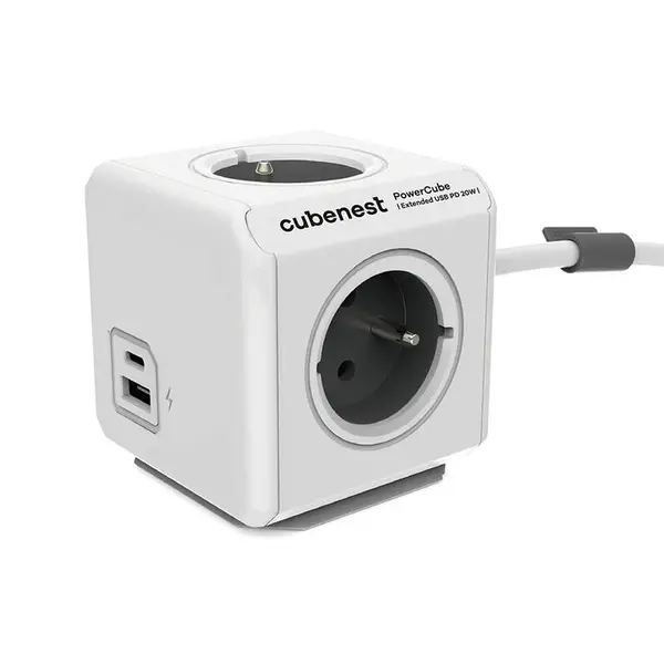 Rozbočovač PowerCube Extended USB A+C PD 20 W, šedá