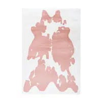 KOBEREC S VYSOKÝM VLASEM, 120/160 cm, růžová, bílá