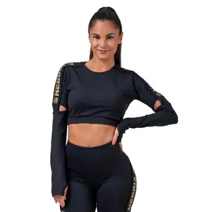 Dámský crop top Nebbia Honey Bunny 821 Black XS