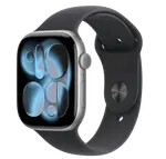 APPLE Watch 11 GPS + Cellular 42mm vesmírne šedý hliník - čierny športový remienok - S/M