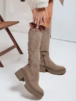 Dámské zamszové holínky na hrubé podrážce