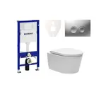 Cenovo zvýhodnený závesný WC set Geberit do ľahkých stien / predstenová montáž + WC SAT Brevis SIKOGES6W3