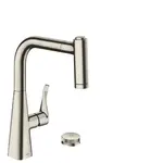 Hansgrohe Metris drezová batéria s vyťahovacou spŕškou, 2 prúdy vzhled nerezu 73805800