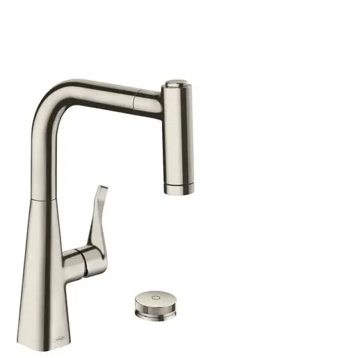Hansgrohe Metris drezová batéria s vyťahovacou spŕškou, 2 prúdy vzhled nerezu 73805800