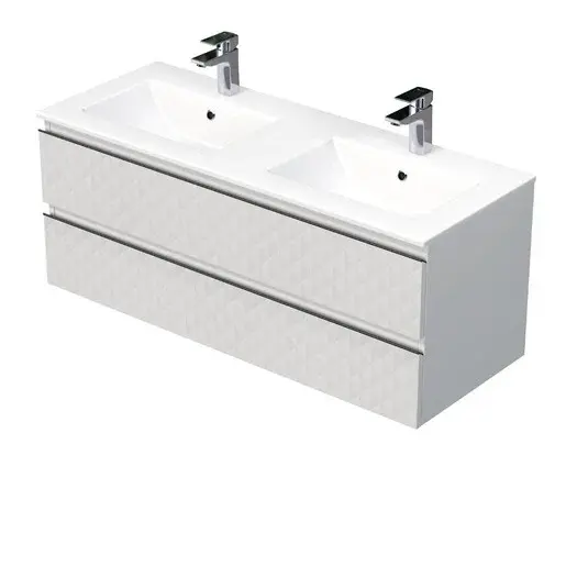 Kúpeľňová skrinka s umývadlom SAT Cube Way 120x47,5x46 cm biela mat CUBE3D1202ZBMOD