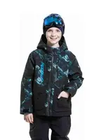 Dětská snb & ski bunda meatfly bangito černá/zelená 134