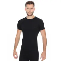 Pánské tričko Brubeck Active Wool s krátkým rukávem Black M