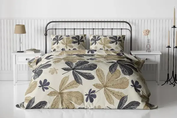 Krepové obliečky LEAFORY, béžové Rozmer obliečky: 70 x 90 cm | 140 x 200 cm