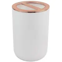 Sklenička na na kartáčky Top bílá-měď