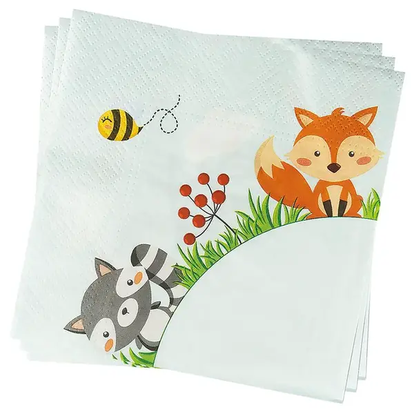 Ubrousky - lesní zvířátka 20 ks 33x33cm