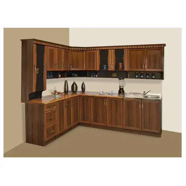 Kuchyňská linka Bona 250cm Roh. Mer. Ořech