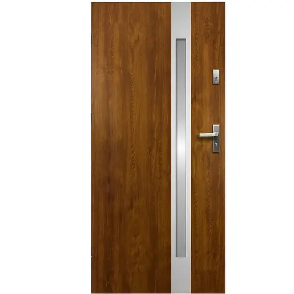 Vchodové dveře Temida SL P55 90P zlatý dub 2070x1000x55 mm