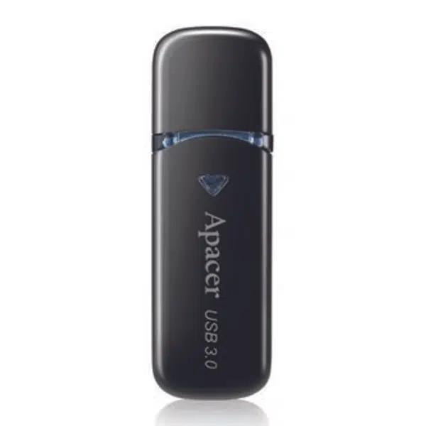 Apacer USB flash disk, USB 3.0, 32GB, AH355, černý, AP32GAH355B-1, USB A, s krytkou