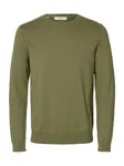 SELECTED Sveter 'SLHBERG'  olivová