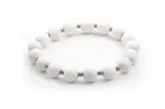 Agato Korálkový náramek z bílého jadeitu MINK31/17