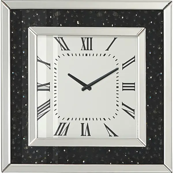 Xora NÁSTĚNNÉ HODINY černá, barvy stříbra 50,5/50,5/2,2 cm
