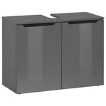 home24 SKŘÍŇKA POD UMYVADLO, černá, vysoce lesklá antracitová, antracitová,