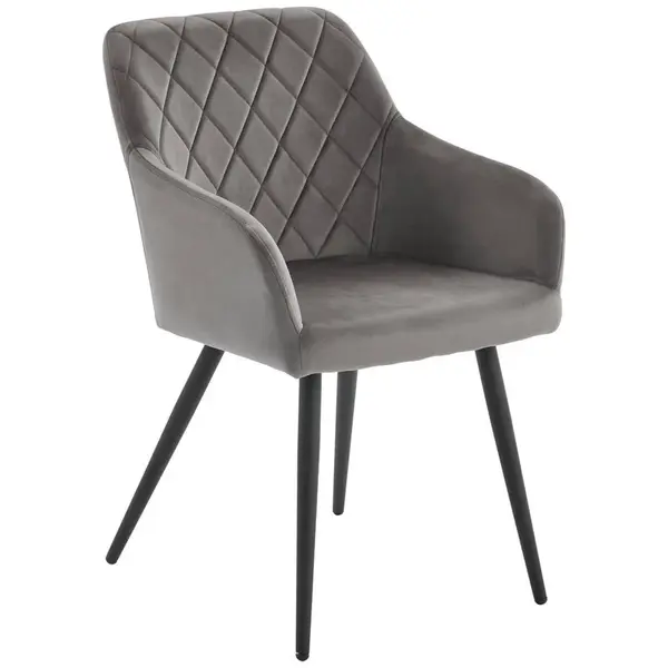 Hom`in ŽIDLE S PODRUČKAMI, železo, samet, šedá, černá