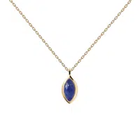 PDPAOLA Pozlacený náhrdelník Lapis Lazuli Nomad Vanilla CO01-680-U