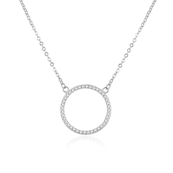 Beneto Oslnivý stříbrný náhrdelník se zirkony AGS1169/47