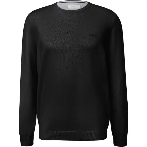 s.Oliver RLBS KNITTED PULLOVER NOOS Pánsky sveter, čierna, veľkosť