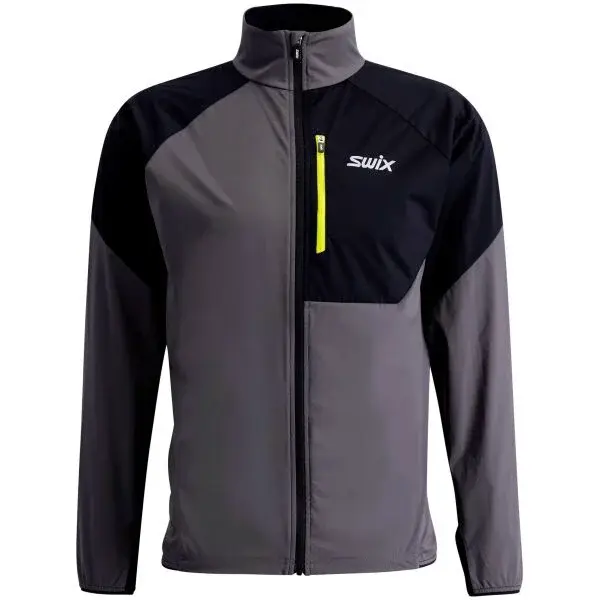 Swix FOCUS JACKET M Pánska športová bunda, tmavo sivá, veľkosť