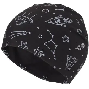 Lewro BYRD Detská tenká čiapka, čierna, veľkosť 4-7Y