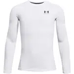 Under Armour COLDGEAR Chlapčenské  tričko s dlhým rukávom, biela, veľkosť M