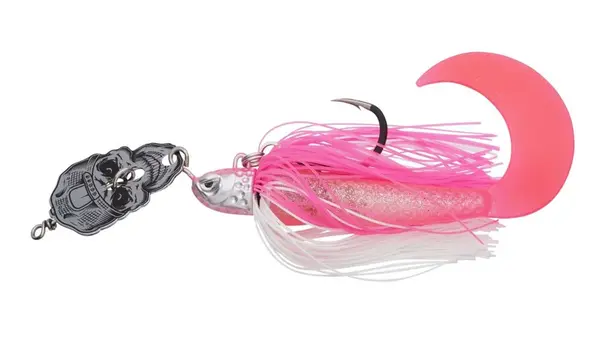 Madcat třpytka skull blade jig xl sinking fluo pink uv - 18 cm 75 g