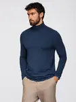 Ombre Men's plain turtleneck longsleeve - navy blue