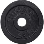 Fitforce NAKLADACÍ KOTÚČ 2,5 KG ČIERNY 30 MM Nakladací kotúč, čierna, veľkosť 2,5 KG