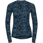 Odlo W BL TOP ACTIVEWARM ECO GRAPHIC Dámske funkčné tričko, modrá, veľkosť