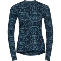 Odlo W BL TOP ACTIVEWARM ECO GRAPHIC Dámske funkčné tričko, modrá, veľkosť