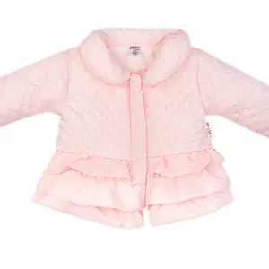 Baby Nellys Kojenecká přechodová bundička  s volánky, světle růžová
