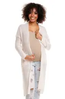 bemaamaa Svetříkový plášť s kapsami MERY - bílý