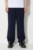 Bavlněné kalhoty Corridor Floral Embroidered Trouser tmavomodrá barva, jednoduché, TR0076