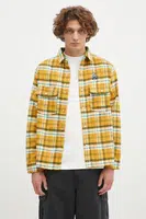 Košile ICECREAM Flannel Overshirt pánská, žlutá barva, relaxed, s klasickým límcem, IC24319