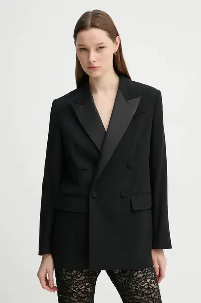 Vlněné sako A.L.C. černá barva, hladká, 1JAKT00977