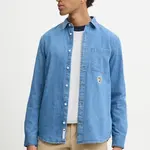 Džínová košile Tommy Jeans pánská, modrá barva, regular, s klasickým límcem, DM0DM20459
