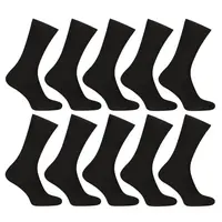 Nedeto 10PACK ponožky vysoké bambusové černé (10PBV01) L