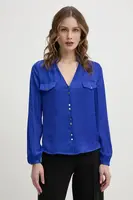 Košile Morgan CIBILE dámská, modrá barva, regular, s klasickým límcem, CIBILE