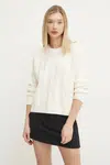 Svetr z vlněné směsi Abercrombie & Fitch dámský, béžová barva, hřejivý, KI150-4457