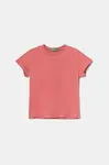 Dětské bavlněné tričko United Colors of Benetton růžová barva, 3I1XC109V
