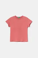 Dětské bavlněné tričko United Colors of Benetton růžová barva, 3I1XC109V