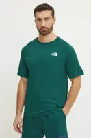 Bavlněné tričko The North Face zelená barva, s potiskem, NF0A87NU6GI1